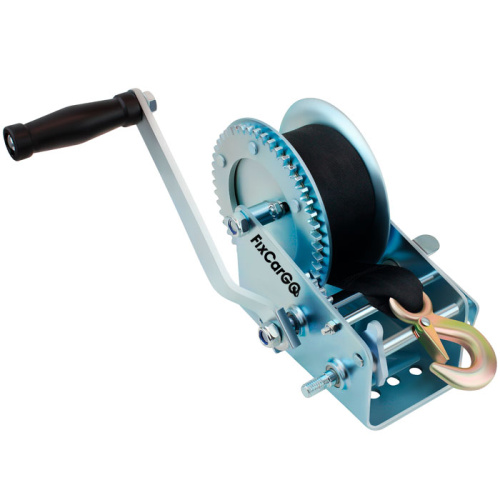 Лебёдка ручная барабанная, 0,8 т. с текстильной лентой 10 м.